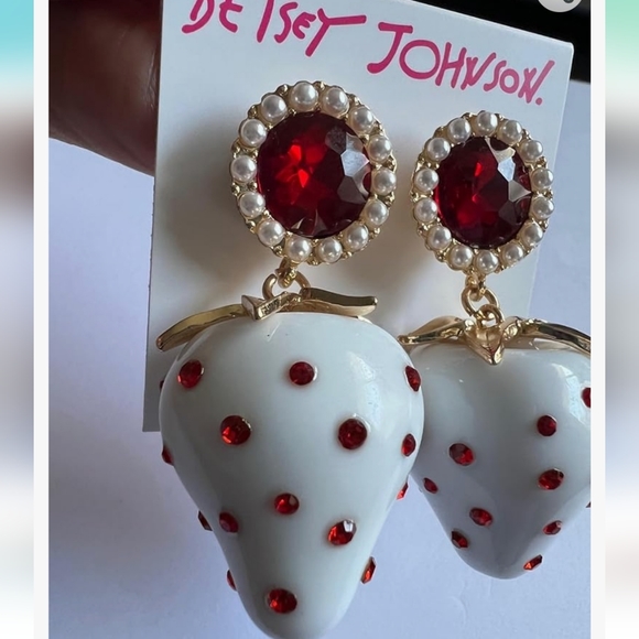 Betsey Johnson Strawberry Earrings - Picture 2 of 5
